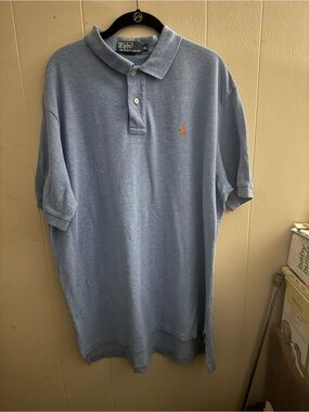 Polo by Ralph Lauren Light Blue Short-Sleeve Polo with Orange Pony